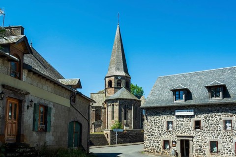 Compains, Saint Georges church, Auvergne Volcanoes Regional Park, Cezallier region, Puy de Dome,
