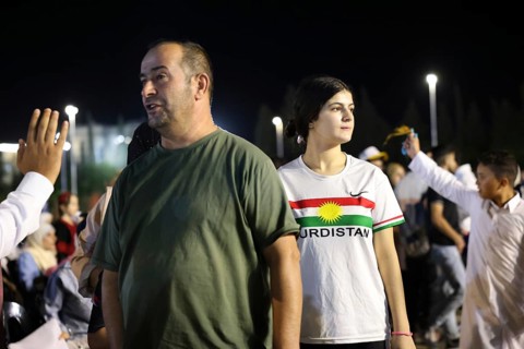 Young Kurdish woman visiting the first Damascus International Fair after Assad's fall, Damascus,