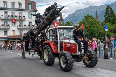 Fireman's equipment from 1959, Interlaken, Switzerland