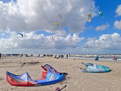 California kitesurfing Masters 2025 at the edge of the UNESCO World Heritage Wadden Sea, North Sea,