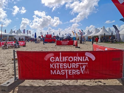 California kitesurfing Masters 2025, Kite Village tents with kite equipment for sale, marketplace,