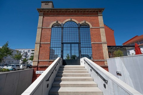 Artist Stefan Strumbel's studio in a former, historic boiler house of a brewery, Offenburg,