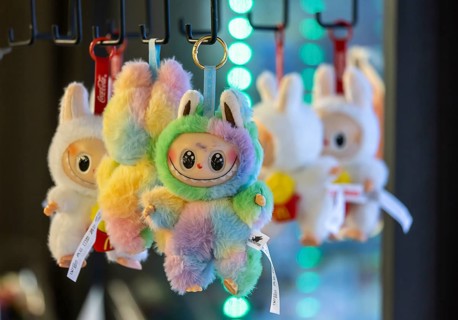 Labubu cuddly toy figure from China. There is a real hype surrounding the toy. Stuttgart,