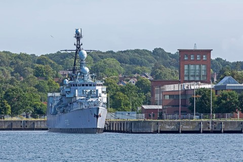 Bundeswehr frigate Karlsruhe, harbour, Kiel, Schleswig-Holstein, Germany