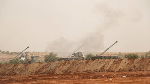 A Turkish Army tank participating in the expulsion of ISIS militias from northern Syria. Aleppo,