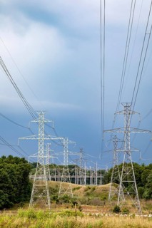 Bridgman, Michigan - High voltage power lines carry electricity from the Donald C. Cook Nuclear