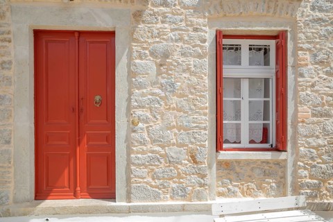 Traditional house, Chorio, Symi Island, Dodecanese Islands, Greece