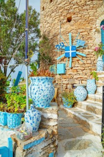 Traditional windmill entrance, Chorio, Symi Island, Dodecanese Islands, Greece