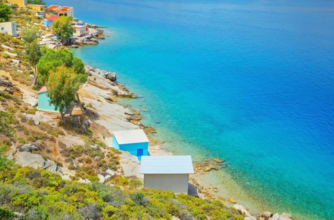 Nimborio Beach, Nimborio, Symi Island, Dodecanese Islands, Greece