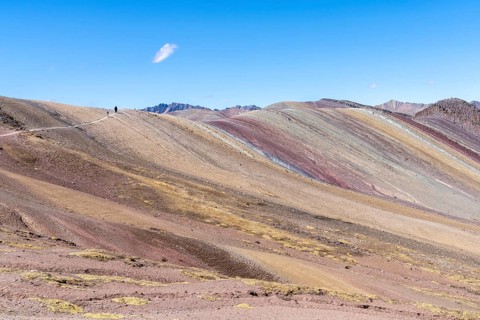 Rainbow Mountain Palcoyo, with hiking trail, Checacupe district, Cusco, Peru