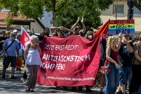 Counter-demonstration against the rally of AfD politician Joachim Paul in