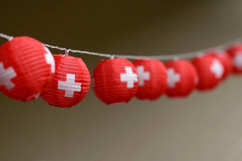 Lantern necklace with Swiss cross, for the bank holidays on 1 August, Switzerland
