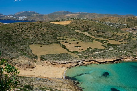 Bay of Vai, An isolated beach in a bay surrounded by green hills, Analipsi, Maltezana, Astypalea,