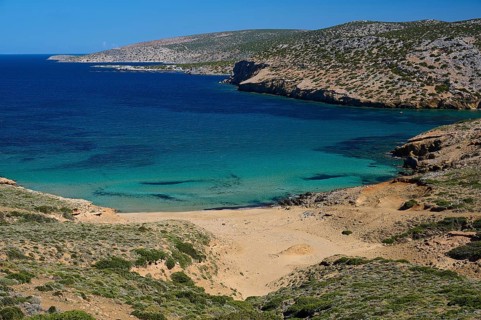 Bay of Vai, A small bay with clear blue water and sandy beach, Analipsi, Maltezana, Astypalea,
