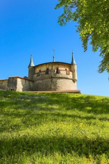 Augustenturm, cannon tower, Lichtenstein Castle, fairytale castle of Württemberg, romantic