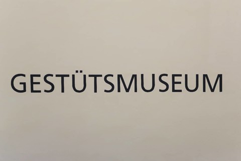 Stud Museum at the Lauterquelle, lettering on the façade, letters, Offenhausen, municipality of