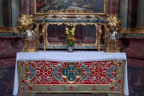 Reliquary sarcophagus of St Urbanus, catacomb shrine, Abbey Church of the Assumption of the Virgin