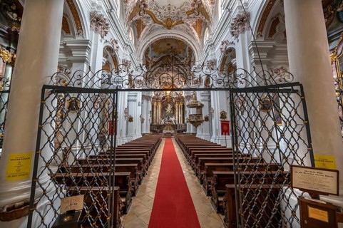Interior of the abbey church created by the Asam brothers, Assumption of the Virgin Mary, built