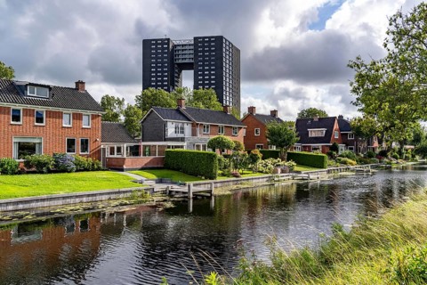 Tasmantoren residential tower block in the Oosterhogebrug district in the city of Groningen, 75