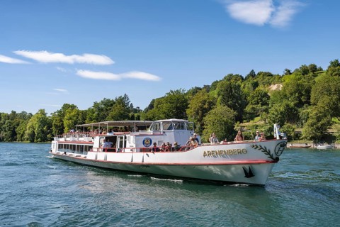 Excursion ship, passenger ship, excursion boat MS Arenenberg of the Swiss Shipping Company Untersee