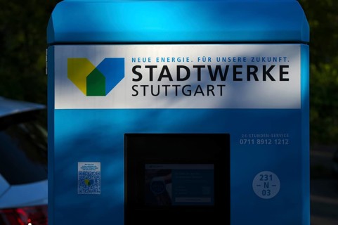 Charging station, charging station, Stadtwerke Stuttgart for electric cars, electric filling