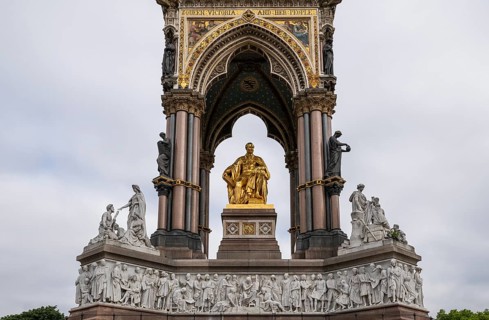 Neo-Gothic Albert Memorial, monument to Prince Albert, husband of Queen Victoria, Kensington