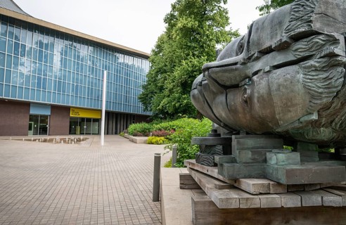 Sculpture The head of Invention by Eduardo Paolozzi, Design Museum London, Kensington, London,