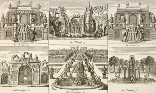 Grottoes and fountains in the ducal garden at Salzdalem, Salzdahlum, Lower Saxony, around 1880,