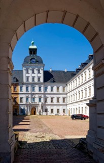 Court of Honour, Weißenfels baroque castle Neu-Augustusburg, baroque building, museum, Weißenfels,