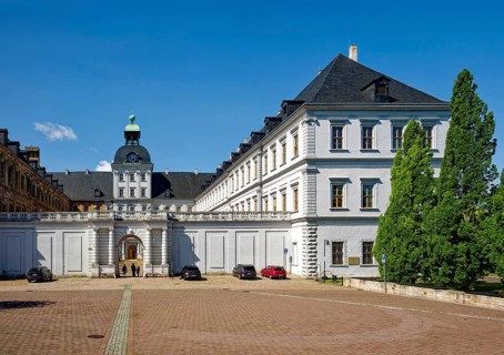 Court of Honour, Weißenfels baroque castle Neu-Augustusburg, baroque building, museum, Weißenfels,