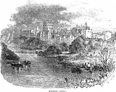 Windsor Castle, most important residence of Queen Victoria and Prince Albert, park, lake with