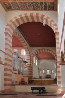 Organ of the Ottonian UNESCO St Michael's Church, interior view, St Mary's Cathedral, Hildesheim,