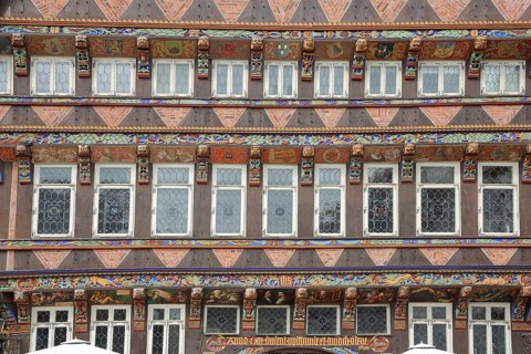 Decorations on the historic bone-cutters' office building built in 1529, bone-cutters, office