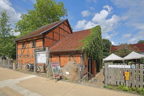 Grinding mill with brick building, museum, Fauler See, grinding mill, Schwerin,