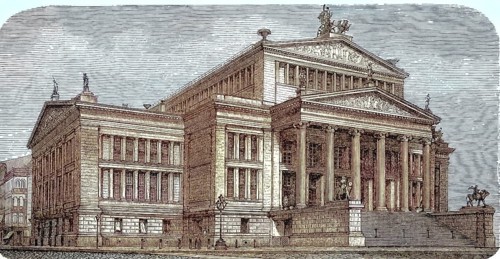 The Royal Theatre of Berlin, built by Schinkel, view from the Lustgarten, around 1895, Germany