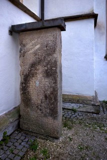 Memorial plaque, epitaph, parish church of St Peter and Paul, Protestant town church, Blaubeuren,