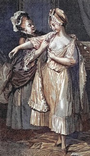 Mary Robinson, the mistress of George IV, ready to receive the Duke of Chartres. Mary Robinson, née