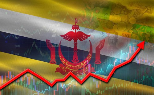 Brunei economic growth on financial graph. Brunei financial growth on market graph