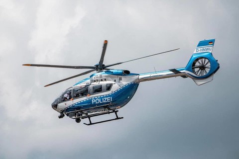 Police helicopter, Airbus Helicopters H145, of the North Rhine-Westphalia State Police, after