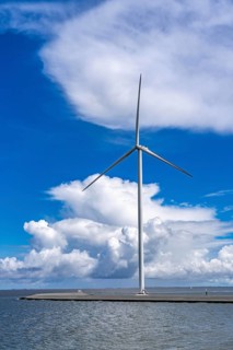Strekdammen Wind Farm, wind farm at the seaport of Eemshaven in the Netherlands, built on offshore