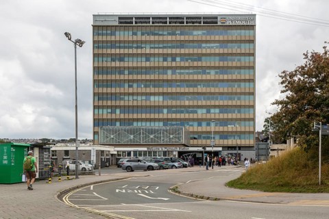 University of Plymouth building above Plymouth railway station, InterCity Place, city of Plymouth,