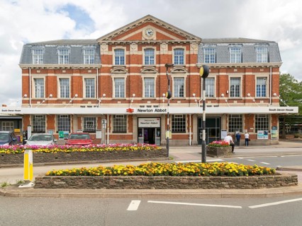 Railway train station building, South Devon House, Newton Abbot, Devon, England, UK 1927 by Percy