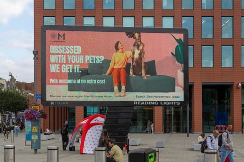 Maxx electronic billboard OOH advertising, Reading Lights, Reading, Berkshire, England, UK - One