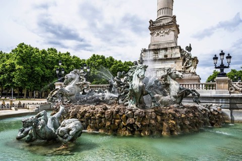Fontaine du Char du Triomphe de la Concorde, Place des Quinconces, Bordeaux, Gironde,