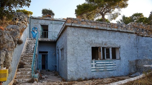 Lost Place, Apitiki, Bunker, Military base, Abandoned building with stairs and stone walls