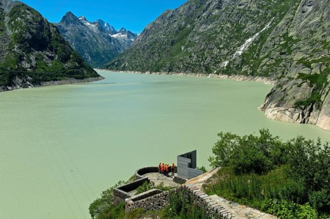The artificial Grimsel reservoir, Guttannen, Bernese Oberland, Canton, Bern, Switzerland