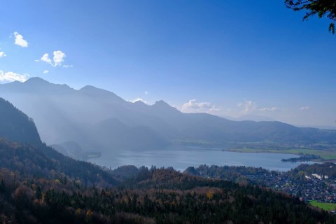 View from the Stutzenstein, Kochel am See, Upper Bavaria, Bavaria, Germany