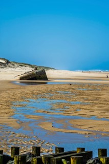 German bunker from World War II on Contis beach, Saint Julien en Born, Saint-Julien-en-Born,