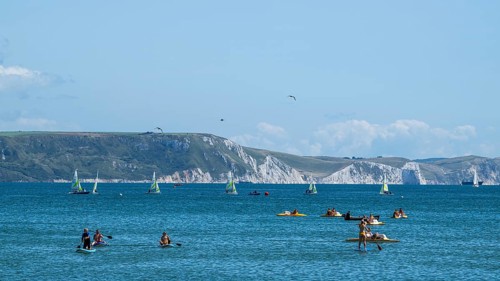 Beach and seaside in Weymouth, Esplanade, Weymouth, Dorset, England, United Kingdom