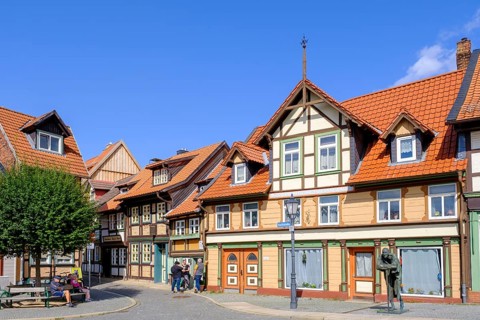 Kochstraße, Smallest House Museum, half-timbered houses, Wernigerode, Harz, Saxony-Anhalt, Germany
